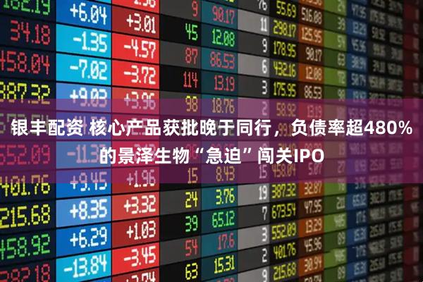 银丰配资 核心产品获批晚于同行，负债率超480%的景泽生物“急迫”闯关IPO